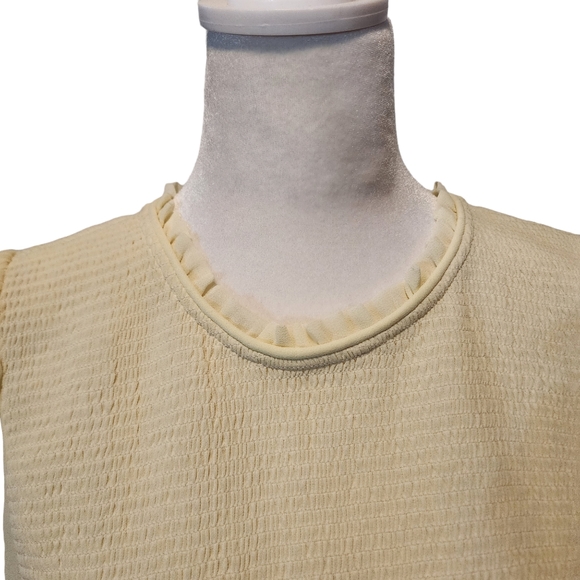 NEW Aritzia | Wilfred Tempest Blouse Smocked Chiffon Blouse in Whipped Butter - Picture 4 of 15